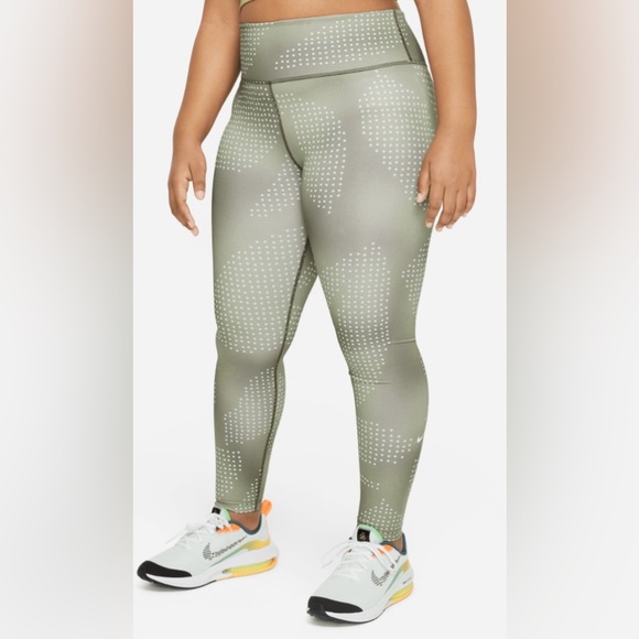Nike Dri-Fit One Big Kids’‎ (Girls’) Sz S+ (Extended Size) Medium Olive Leggings - Picture 1 of 13